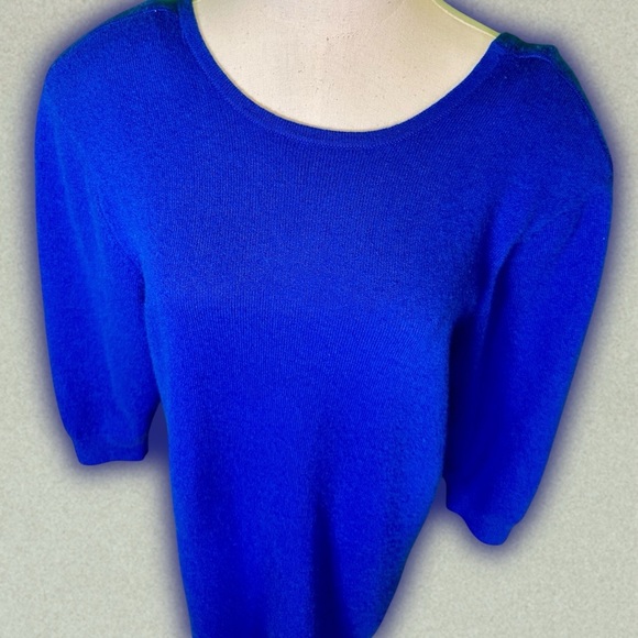 NWOT FRAME Denim ‘Strong Shoulder Mini Dress’ in “Ultramarine” Cashmere Sz Large - Picture 5 of 16